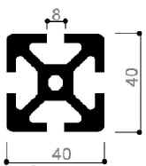 perfil aluminio modular 40x40
