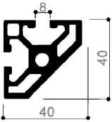 perfil de aluminio modular cod 740