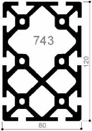 perfil de aluminio modular cod 743