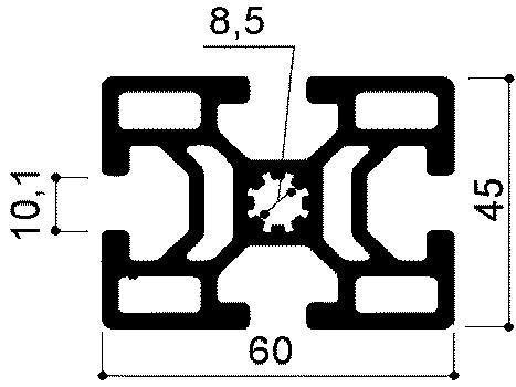 modular aluminum profile cod 367