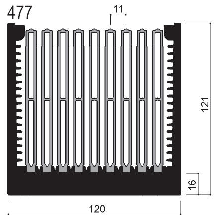 code art. FM477 : Aluminum heat sinks in bars